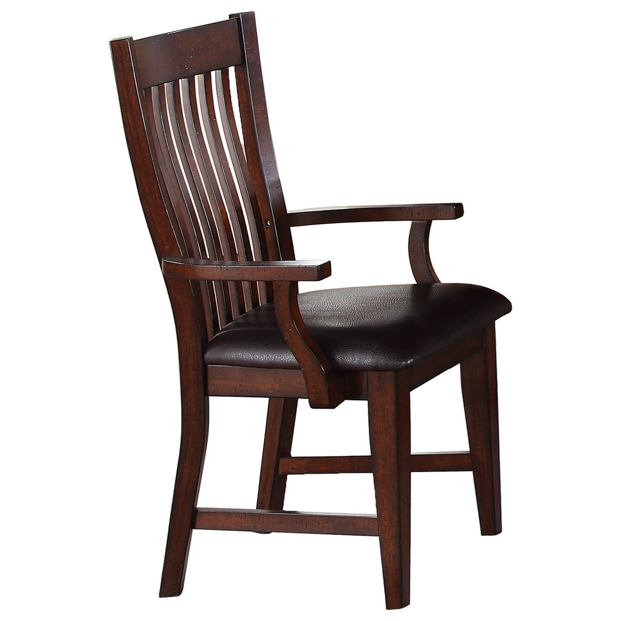 Winners Only Java Transitional Slat Back Dining Arm Chair with